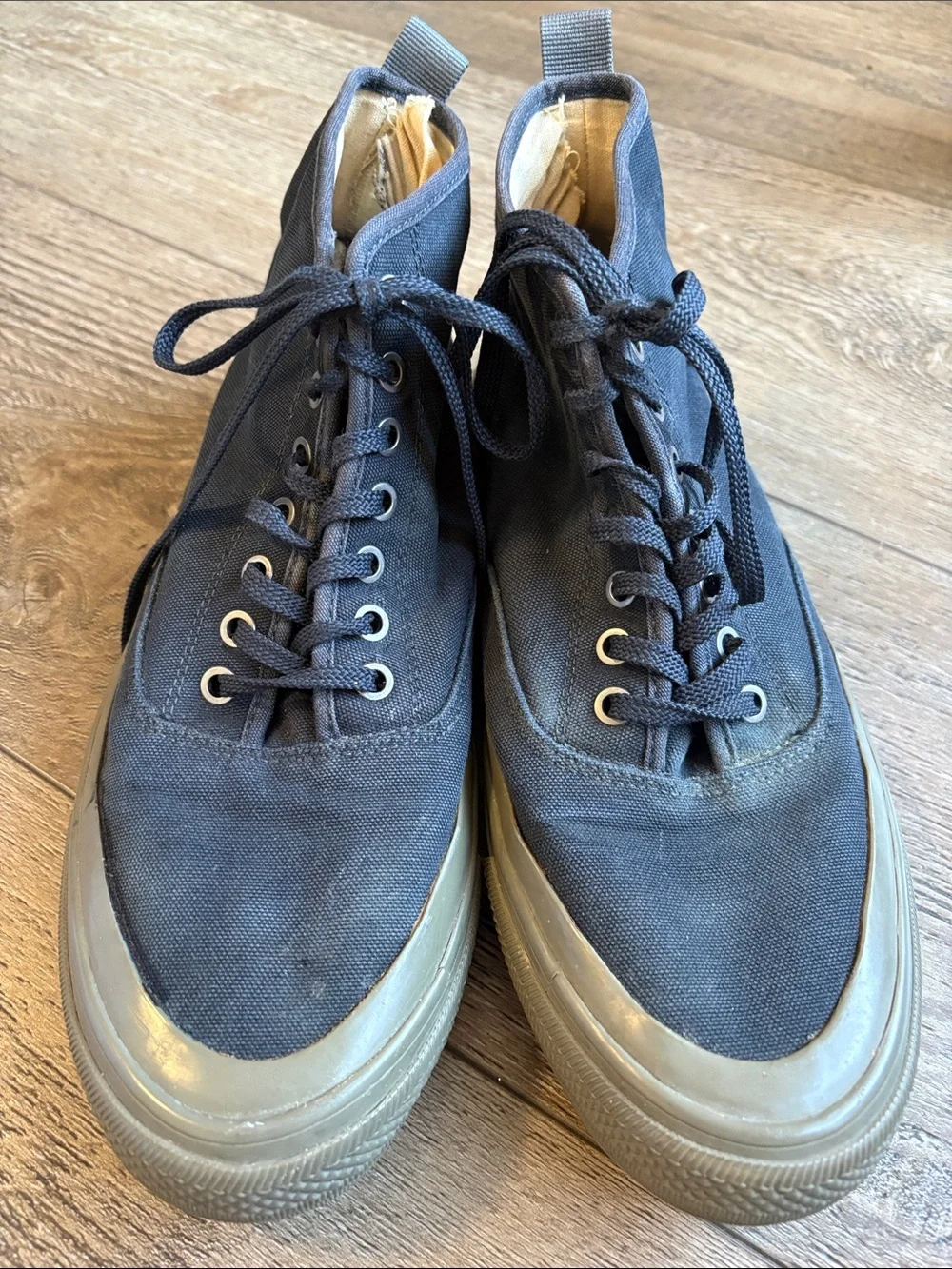 SeaVees Men's Mariners Boots Canvas High-Top Sneakers in Peacoat Navy